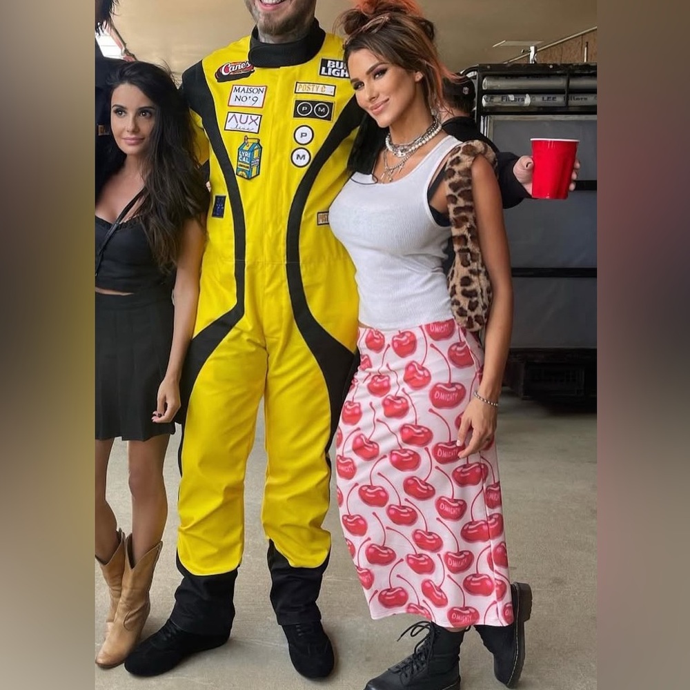 O'Mighty Cherry Print Pencil Skirt in Red and Cream